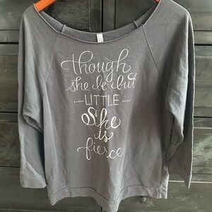 Next Level Heather Gray off the shoulder tee